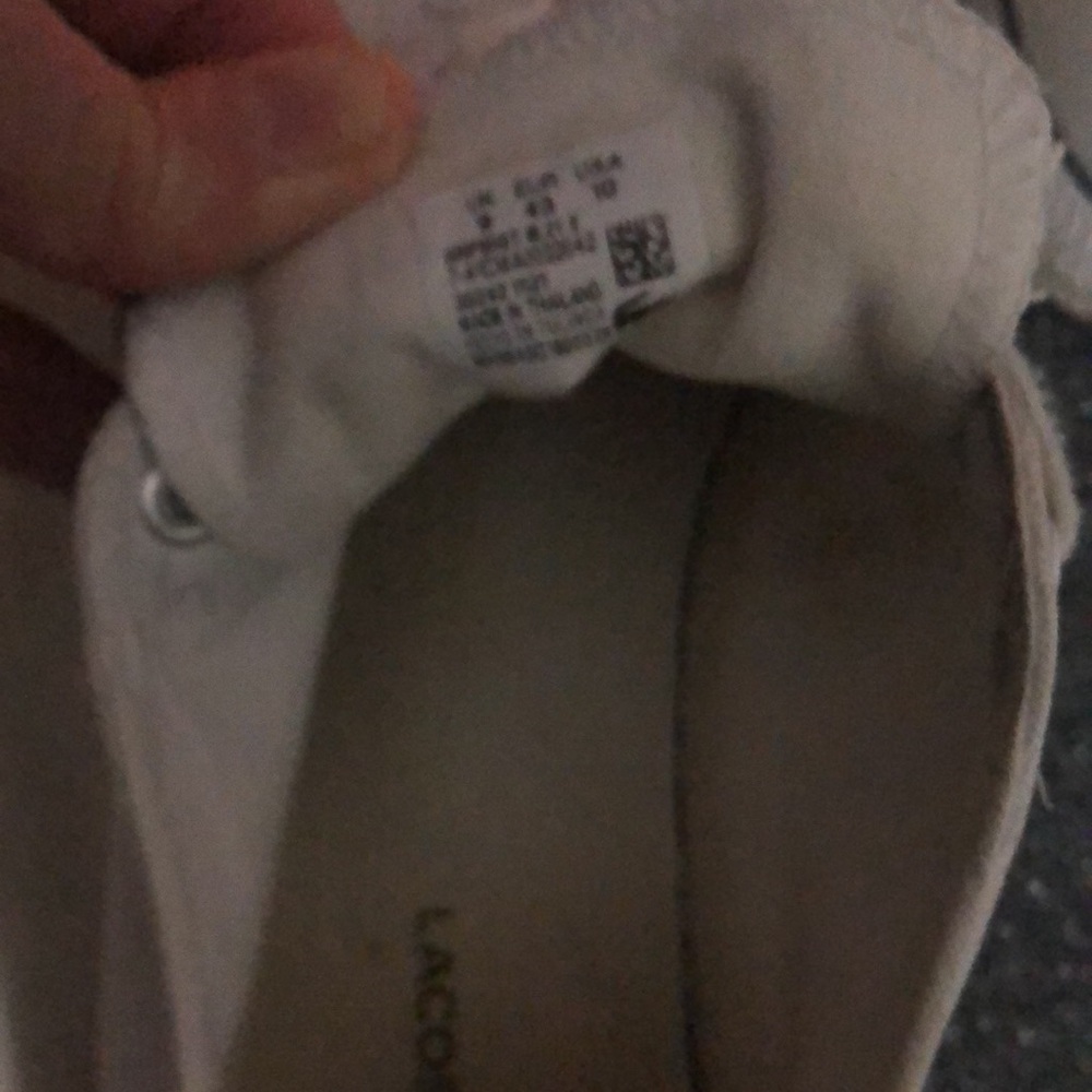 Lacoste White Canvas Sneakers size 10.5 - Picture 14 of 15